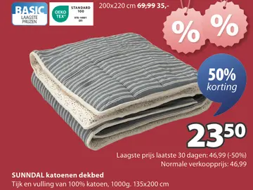 Aanbieding: SUNNDAL katoenen dekbed