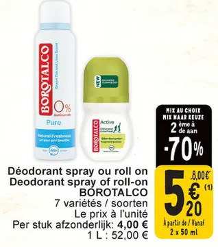 Aanbieding: Déodorant spray ou roll on / Deodorant spray of roll-on