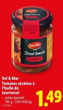Offre: Tomates séchées à l'huile de tournesol
