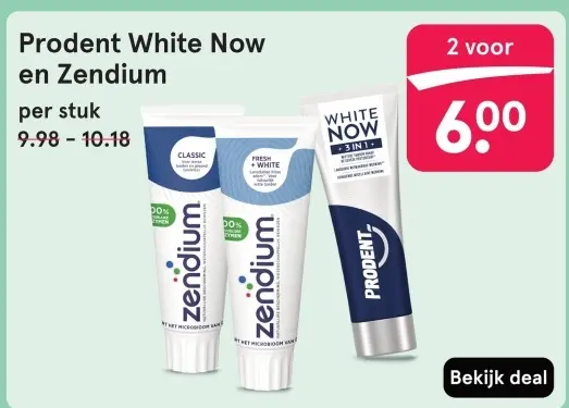 Aanbieding: Prodent White Now en Zendium