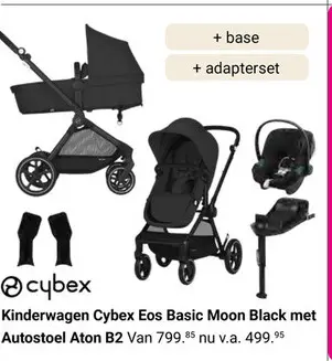 Aanbieding: Kinderwagen Cybex Eos Basic Moon Black met Au