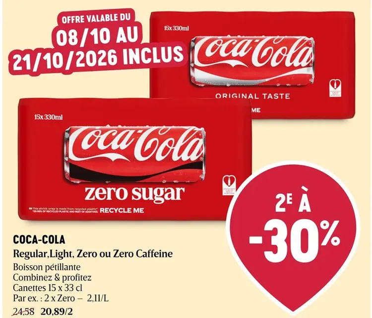 Offre: Regular, Light, Zero ou Zero Caffeine