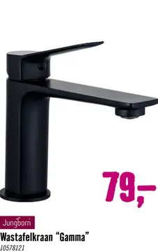 Aanbieding: JUNGBORN Wastafelkraan met afvoerplug Gamma zwart