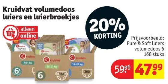 Promotie: volumedoos luiers en luierbroekjes