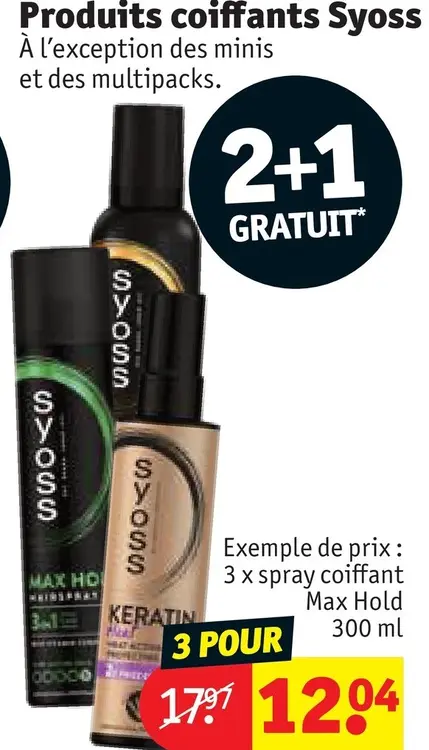 Offre: Produits coiffants