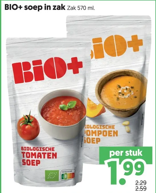 Aanbieding: BIO+ soep in zak