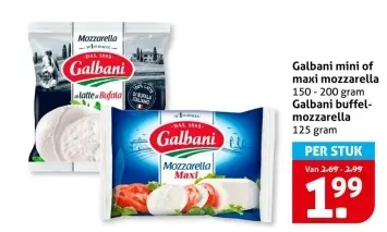 Aanbieding: Galbani mini of maxi mozzarella
