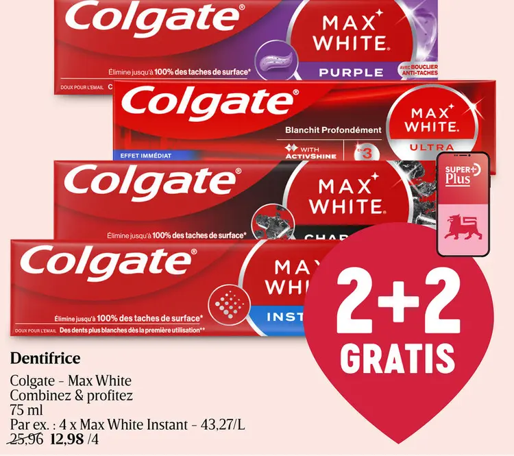 Offre: Dentifrice Colgate - Max White