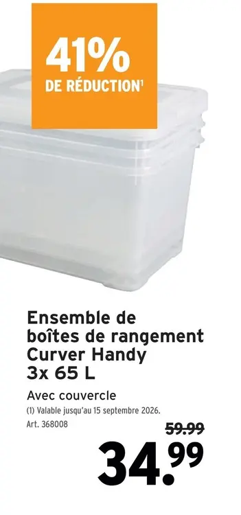 Offre: Ensemble de boîtes de rangement