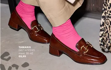 Aanbieding: Tamaris Trotteur Instappers cognac Lak