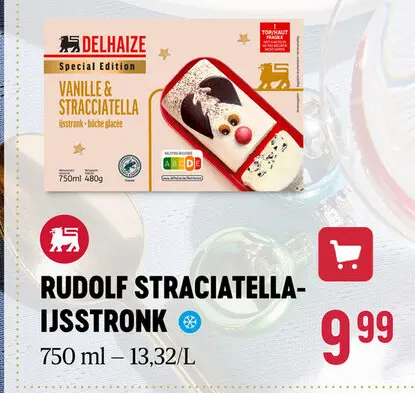 Aanbieding: Rudolf straciatella-ijsstronk