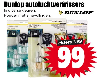 Aanbieding: Dunlop autoluchtverfrissers