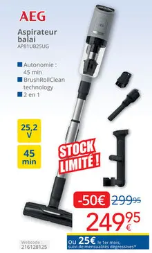 Offre: Aspirateur balai AP81UB25UG