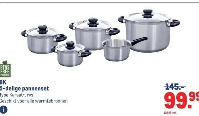 Aanbieding: 5-delige pannenset