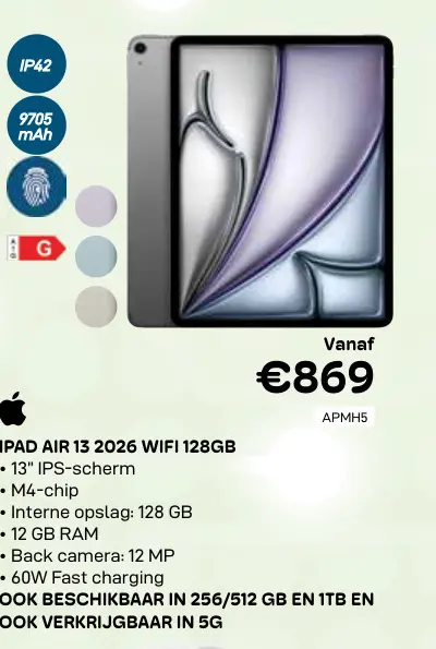 Promotie: Ipad air 13 2026 wifi 128gb
