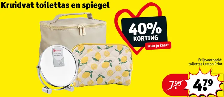 Aanbieding: Toilettas en spiegel