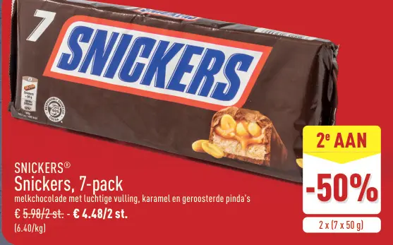 Promotie: Snickers, 7-pack