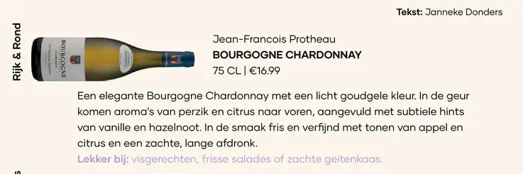 Aanbieding: Bourgogne chardonnay