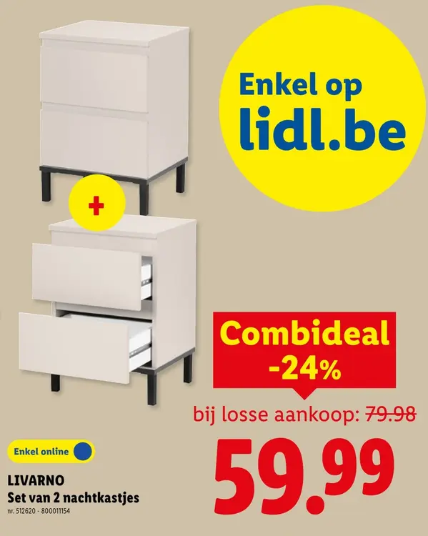 Promotie: Set van 2 nachtkastjes