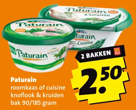Aanbieding: Roomkaas of cuisine knoflook & kruiden