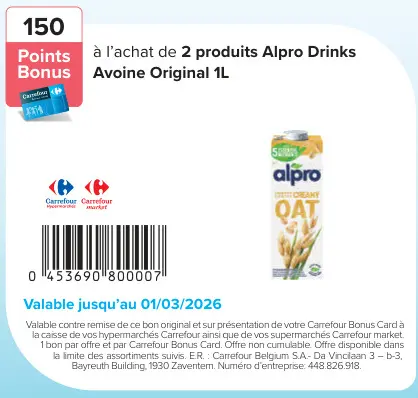 Offre: Alpro Drinks Avoine Original