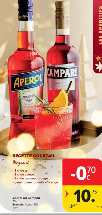 Offre: Aperol ou Campari
