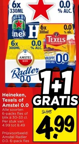 Aanbieding: Heineken, Texels of Amstel 0.0