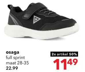 Aanbieding: Osaga kinder sportschoenen zwart wit