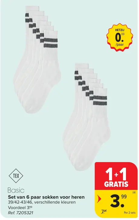 Promotie: Set van 6 paar sokken voor heren