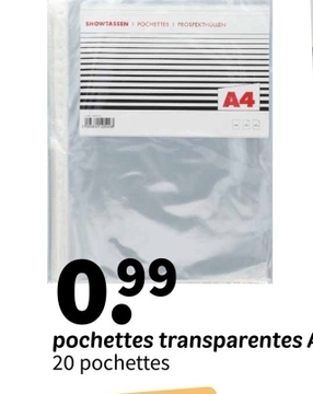 Offre: Pochettes transparentes