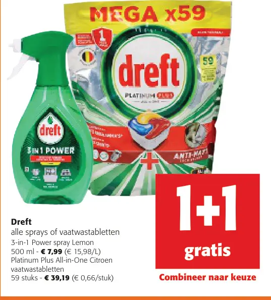 Promotie: alle sprays of vaatwastabletten
