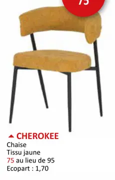 Offre: Chaise Cherokee 55x57x97cm - tissu - jaune