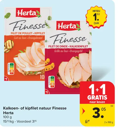 Promotie: Kalkoen- of kipfilet natuur Finesse