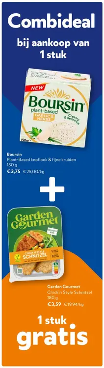 Aanbieding: Boursin + GRATIS Garden Gourmet product