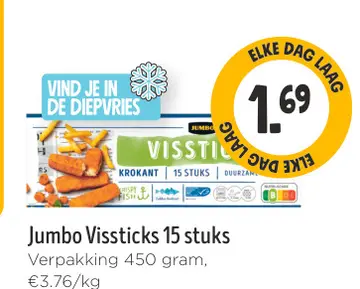 Aanbieding: Jumbo Vissticks 15 stuks