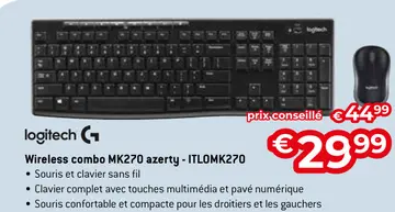 Offre: Wireless combo MK270 azerty - ITLOMK270