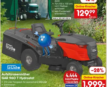 Aanbieding: Aufsitzrasenmäher GAR 960 T Hydrostat