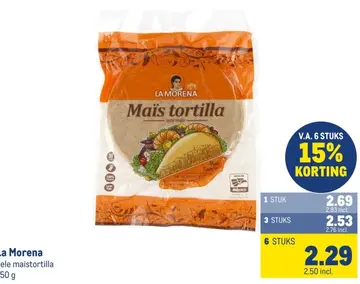 Aanbieding: La Morena Maïs tortilla