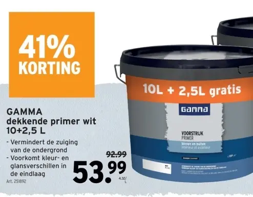 Promotie: GAMMA dekkende primer wit
