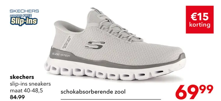 Aanbieding: Skechers Glide-Step heren sneakers lichtgrijs