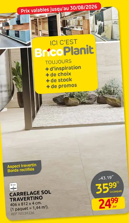 Offre: Carrelage sol travertino