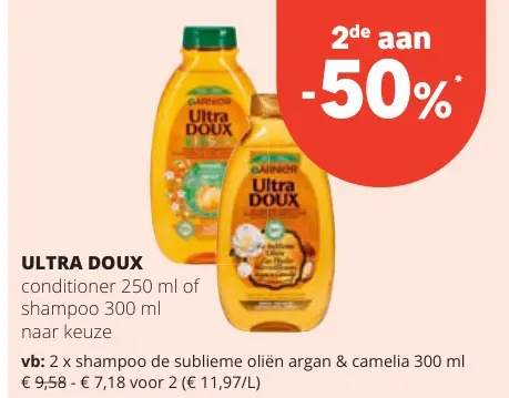 Aanbieding: ULTRA DOUX conditioner or shampoo