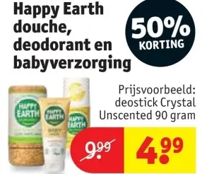 Aanbieding: Happy Earth douche, deodorant en babyverzorging