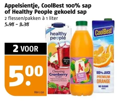 Aanbieding: Appelsientje, CoolBest 100% sap of Healthy Pe