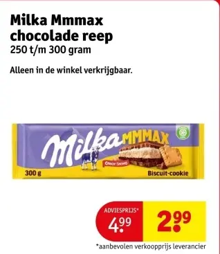 Aanbieding: Milka Mmmax chocolade reep