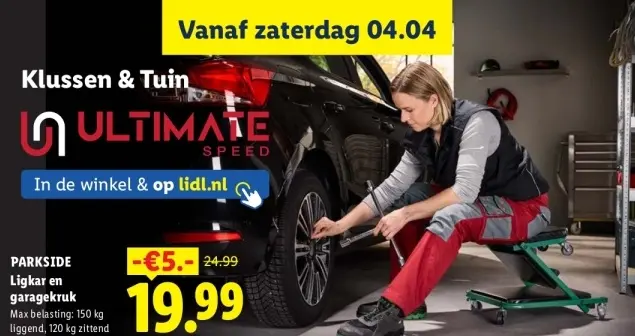 Aanbieding: Ligkar en garagekruk