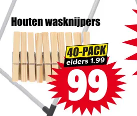 Aanbieding: Houten wasknijpers