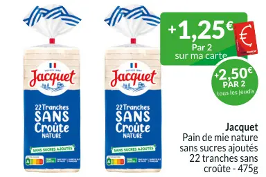 Offre: Pain de mie nature sans sucres ajoutés