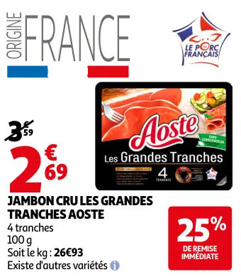Promotie: Jambon cru les grandes tranches