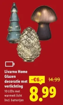 Aanbieding: Glazen decoratie met verlichting